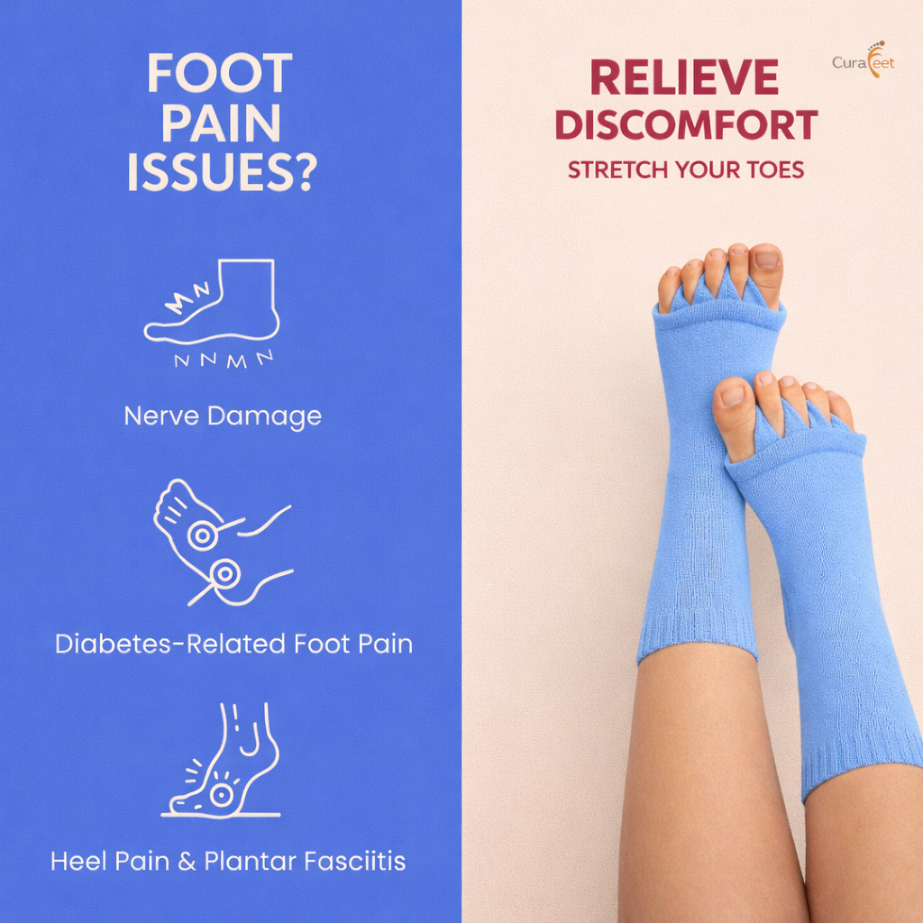 COFFEE BROWN TOE SPACER SOCKS