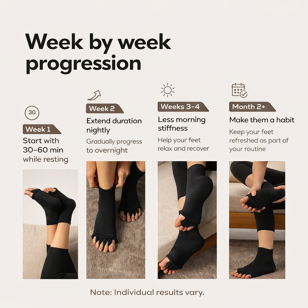 COFFEE BROWN TOE SPACER SOCKS