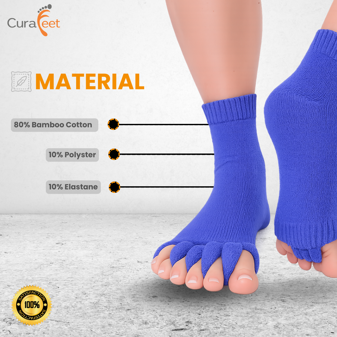 COFFEE BROWN TOE SPACER SOCKS