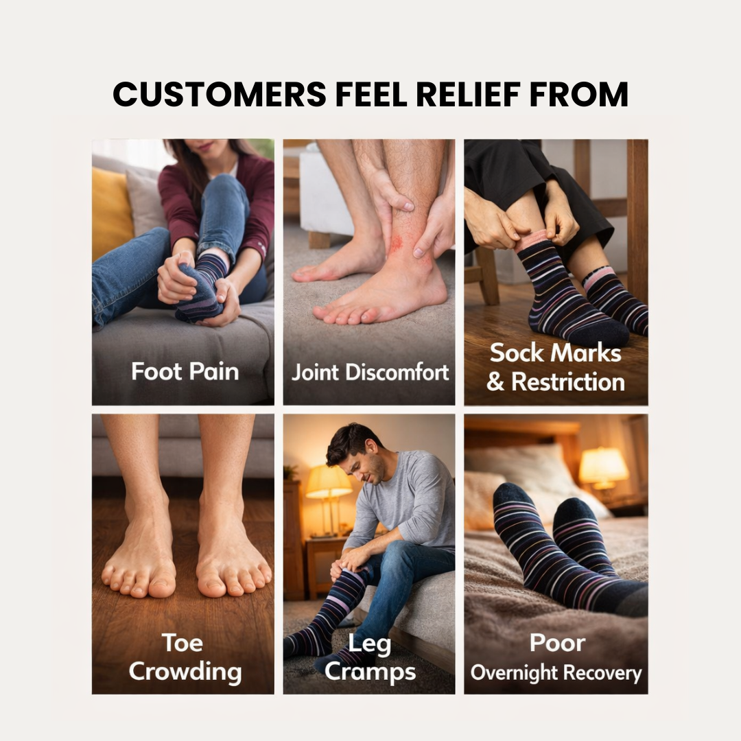 COFFEE BROWN TOE SPACER SOCKS