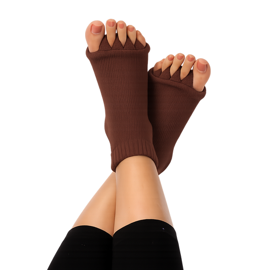 COFFEE BROWN TOE SPACER SOCKS
